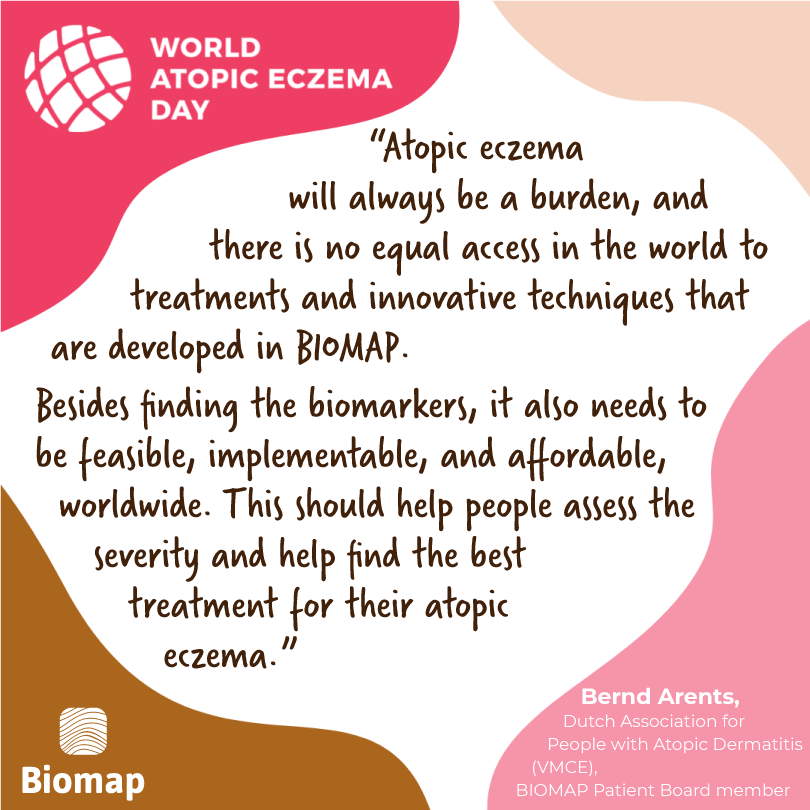 What role do biomarkers play in #AtopicEczema treatments? And how should treatments improve from a social perspective? 

Thank you <a href="/bernd_020/">Bernd Arents</a> for sharing your thoughts this #AtopicEczemaDay!👇   

#InsideAtopicEczema 
<a href="/eczemasociety/">National Eczema Society</a>