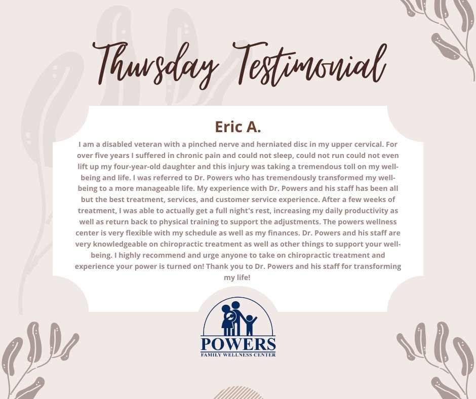 powerswellness's tweet photo. Happy Thursday! We are always grateful to see the improvements in our patients' lives after receiving care here!💜 #Thursday #Health #wellness #chiropractic #Austin #drdanpowers #powersfamilywellness https://t.co/OQkEi2Ktcw