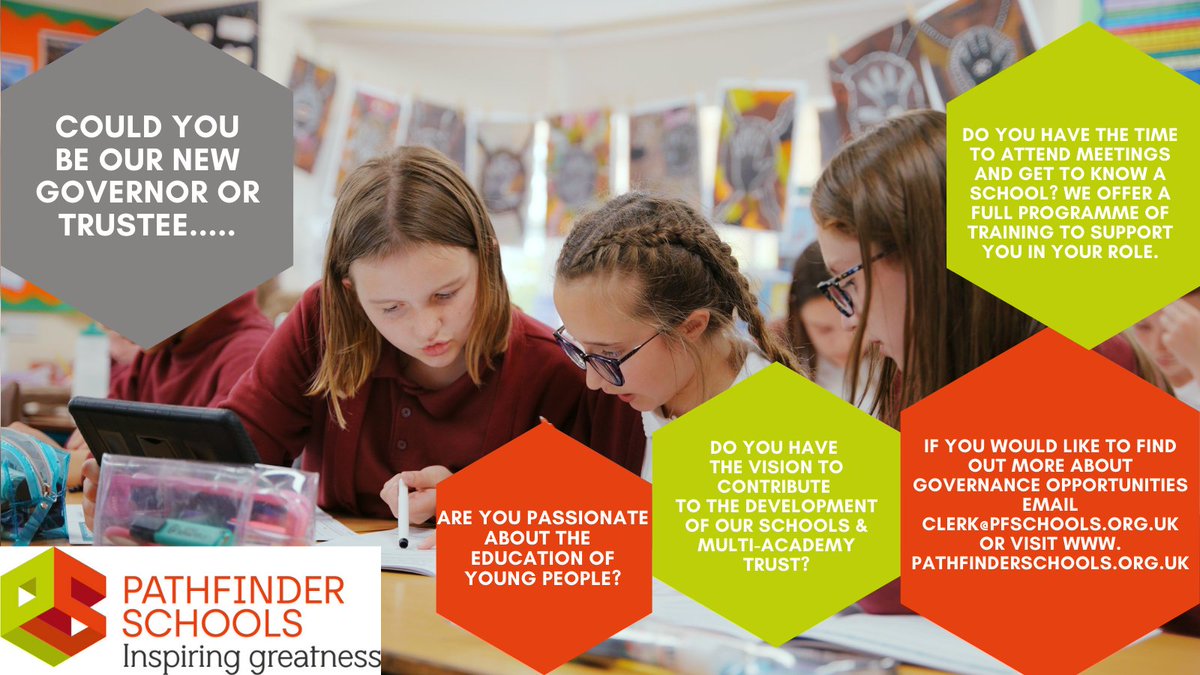 PathfinderSch's tweet photo. We are currently looking for governors for all our schools and Trustees with specific strategic expertise in HR and in Finance. Please contact clerk@pfschools.org.uk for more details. https://t.co/Pg7InwGNe3