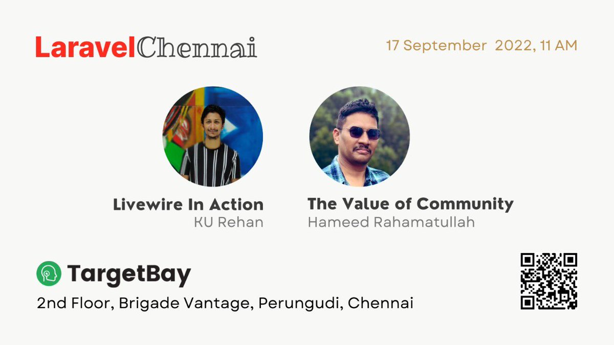 LaravelCH's tweet photo. 🎤 Speaker announcement!

Here are two exciting talks scheduled for September 17 meetup:

🔵 “LiveWire in Action” by KU Rehan (@im_zrehan)

🔵 “The Value of Community” by Hameed Rahamathullah (@hameedraha)

Are you ready? Register now: https://t.co/aNk5loJKPD https://t.co/lN5PWgWU2T