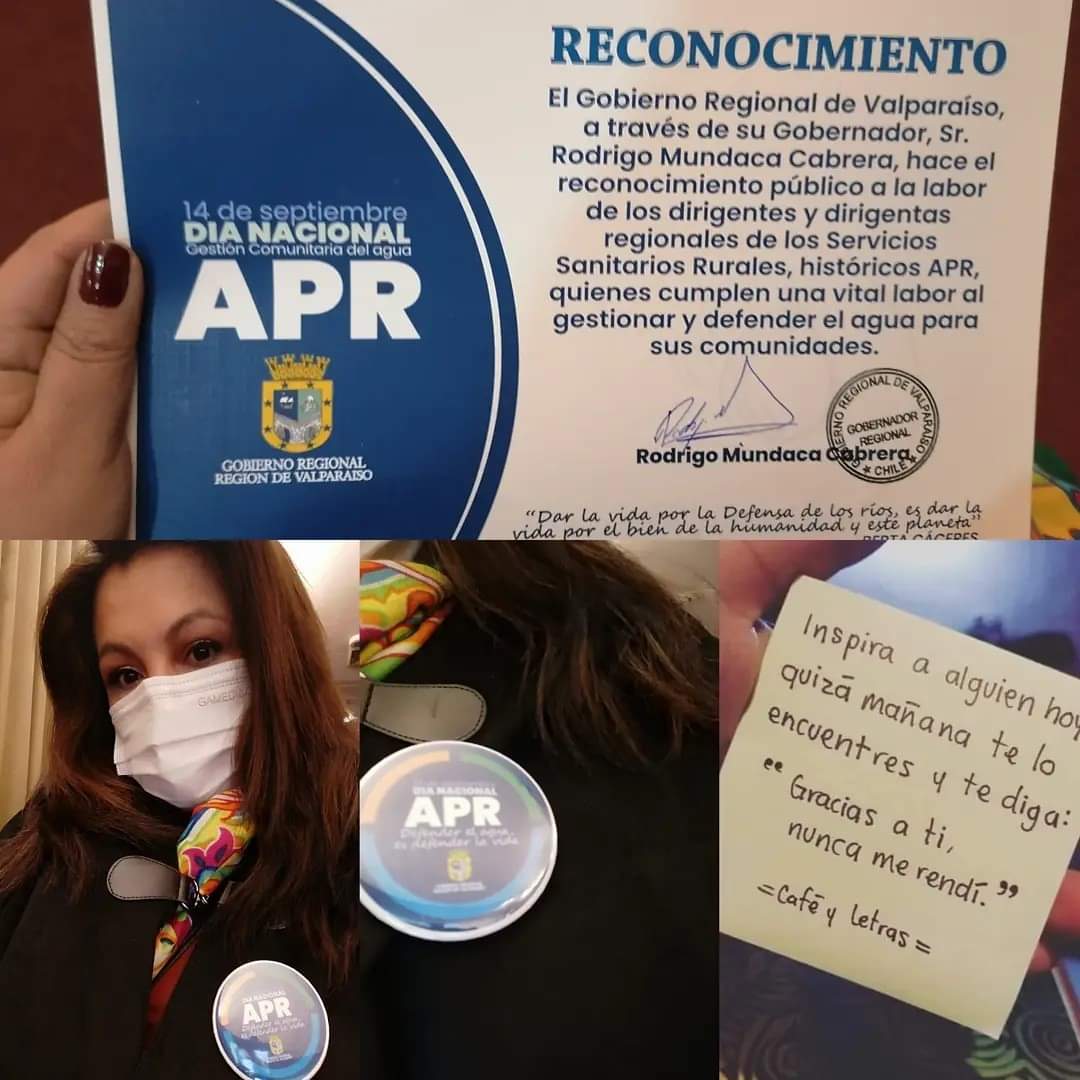 toroclaudi's tweet photo. Feliz de haber recibido un reconocimiento de parte de alguien que admiro mucho el Señor @rmunda, nuestra labor no se opaca por algunos, se engrandece cuando la reconocen los verdaderos luchadores 💪💧
14/09/2021 un día que nunca olvidare. 💕🇨🇱
#APR #agua #aguaparatodos https://t.co/7mA3TawHbK