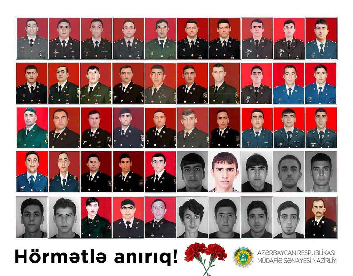 Vətən uğrunda şəhid olan qəhrəmanlarımızı hörmət və ehtiramla anırıq!