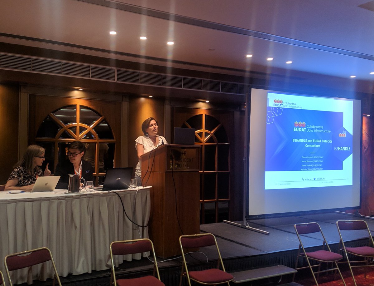 grnet_gr's tweet photo. #HappeningNow at #EUDATConference2022 “Update on PIDs – B2HANDLE and EUDAT Data Consortium” by T. Zamani (GRNET), Service Owner #B2HANDLE and EUDAT DataCite Consortium.
See the full programme here: https://t.co/JodPc8yC0s
#EUDAT #EUDAT_Greece #GRNET #Athens https://t.co/yg7JHReu0g