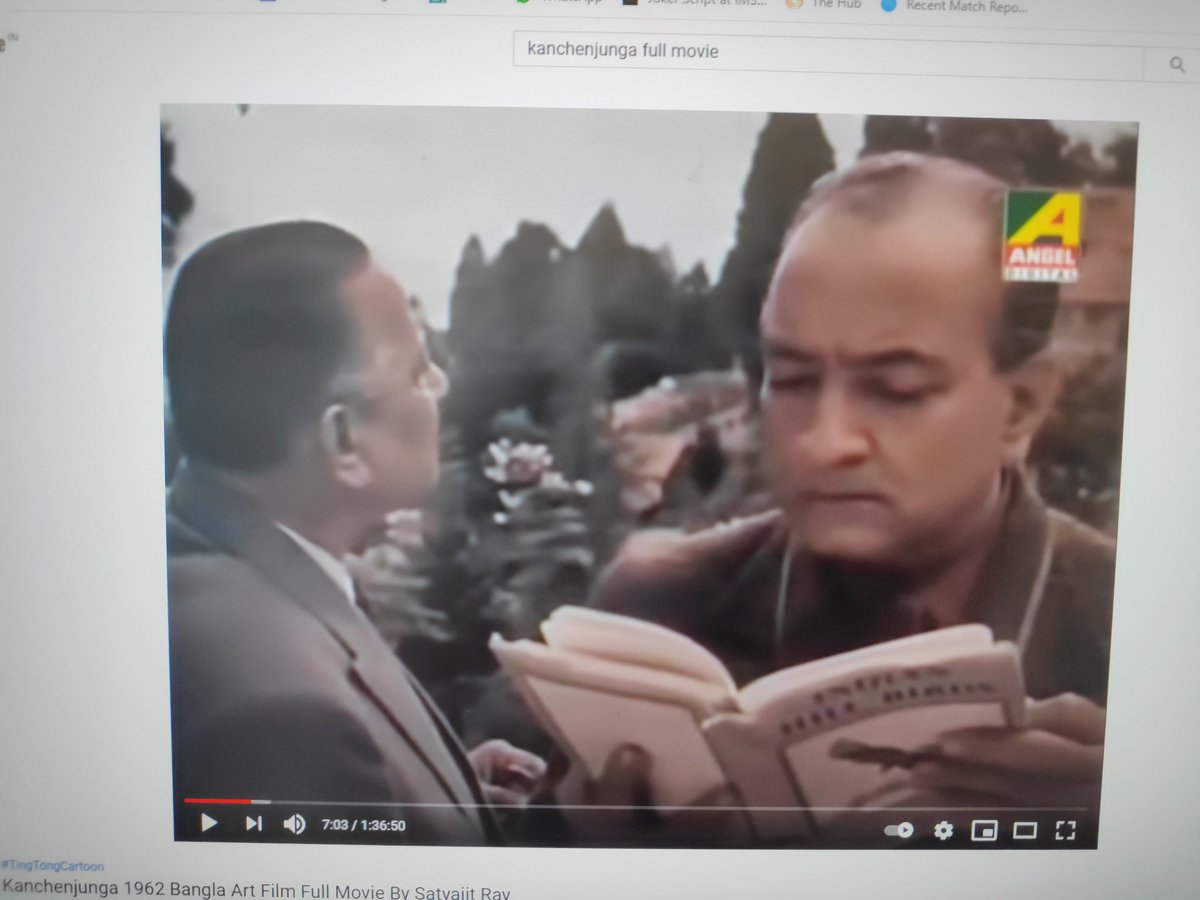 Found this trivia. Ray was shooting this 'Kanchenjunga' scene when a stranger interrupted Pahari Sanyal who played a bird-watcher in this film. Turns out the stranger was Dr Salim Ali whose book 'The Indian Hill Birds' Sanyal was seen reading in the scene.