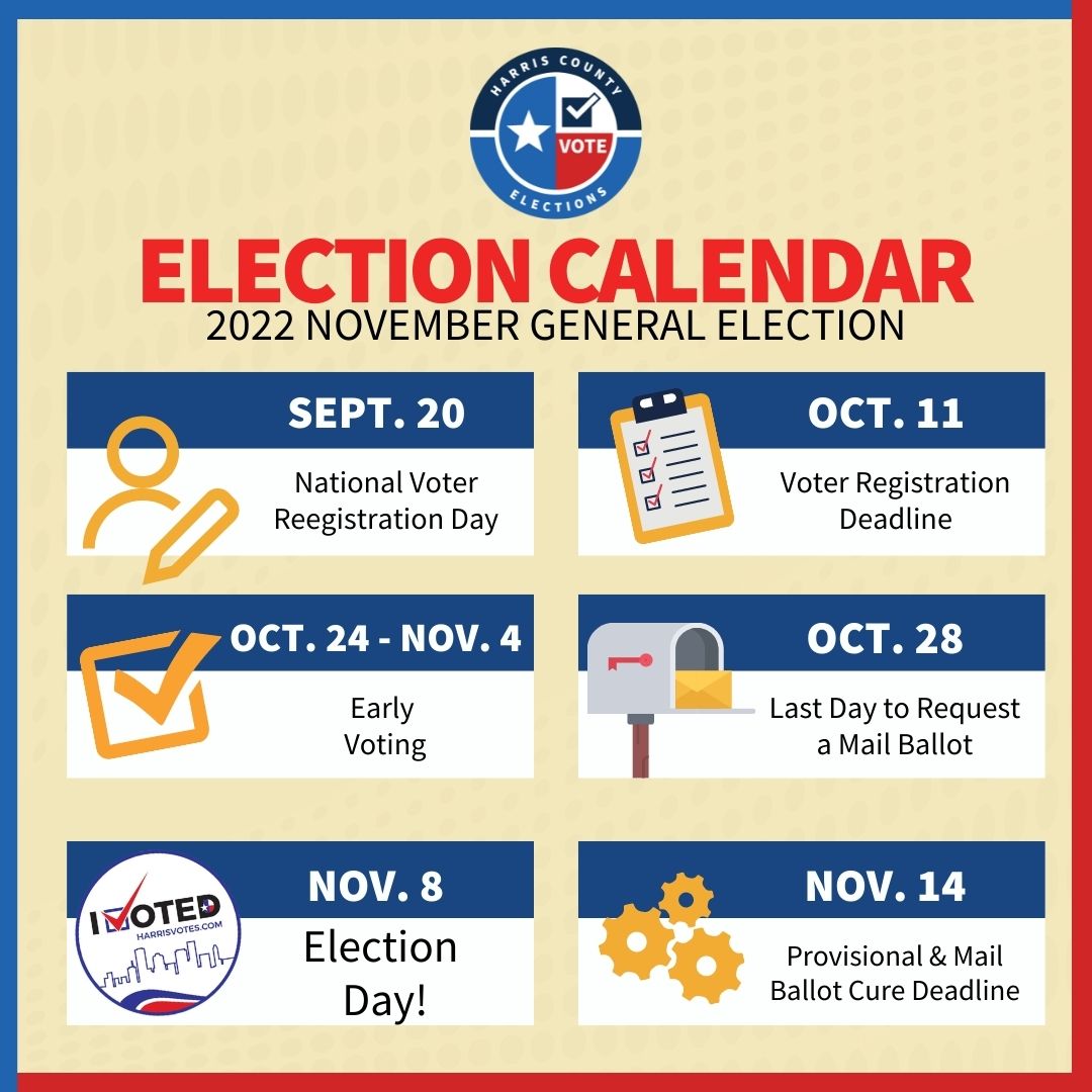 Harris County Elections - Elections Calendar for 2022 November General Election