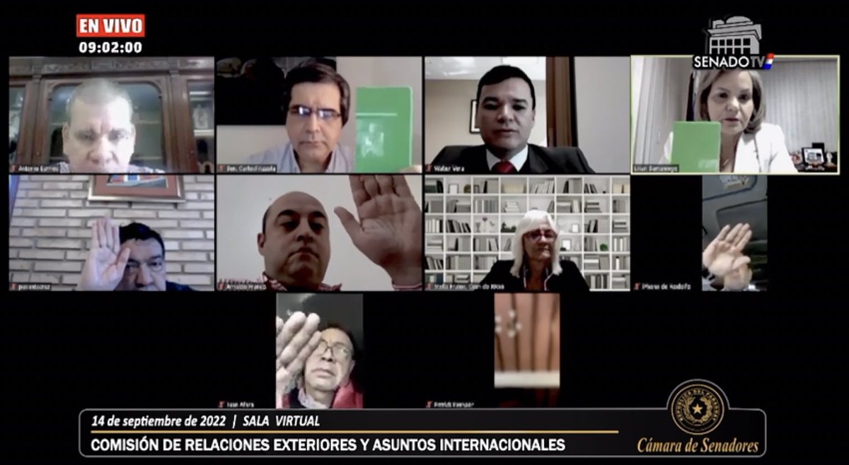 #ahora reunión con la Comisión de Relaciones Exteriores y Asuntos Internacionales del <a href="/SenadoresPy/">SenadoPy</a>