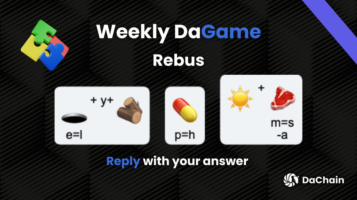 DaChainOfficial's tweet photo. #Weekly DaGame 🕹

🗓 Today we have another #rebus 
💡 Try to #guess the name of the NFT  
🕵🏻 If you need a clue, let's ask with a #Reply   

P.S. You may find help visiting:  https://t.co/1irX6DEslo

#NFTGames #fun #NFTCommunity #Web3 #NFTCollection #NFTProject #NFTItalia https://t.co/O67RfnwwfF