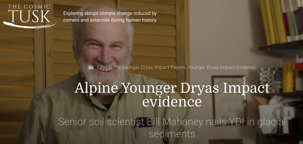 A dynamite new paper in the International Journal of Earth Sciences provides further compelling evidence for the Younger Dryas Impact Hypothesis. Extracts and the full paper (scroll down) via this link to the Cosmic Tusk website: cosmictusk.com/william-mahane….