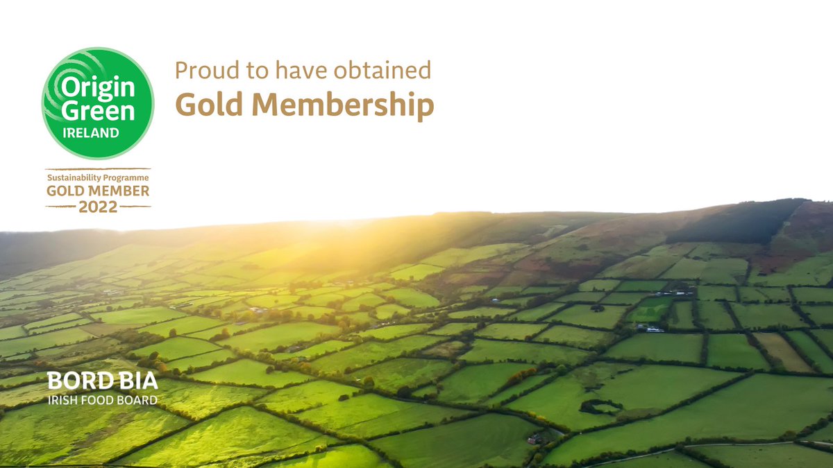 We are proud to announce that we have obtained @OriginGreen Gold Member status for 2022, an initiative by @BordBia. Gold Membership is awarded to companies that have shown exemplary performance in Sustainability throughout the year. #OriginGreen #GoldMember2022