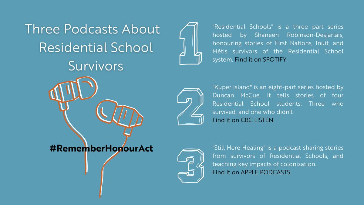 This week we are focusing on REMEMBERING. Here are three podcasts about the residential school survivors you should take a listen to. #RememberHonourAct #NWAC