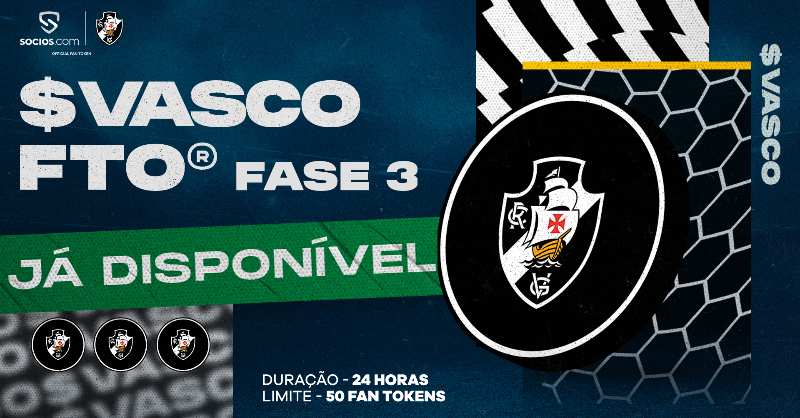 SociosBrasil's tweet photo. FTO® do @VascodaGama: Fase 3

- Limite: 50 $VASCO
- Preço: $2.00
- Final do FTO®: 15/09, às 10h

Últimas 24 horas para garantir até 50 Fan Tokens do Gigante da Colina a um preço fixo. 

Seja um dos primeiros do mundo a possuir 1 $VASCO 👇
