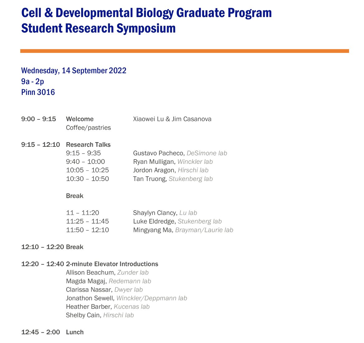 Cell &amp; DevBio Student Symposium TODAY! <a href="/MedicineUVA/">UVA School of Medicine</a> #biomedicalsciences