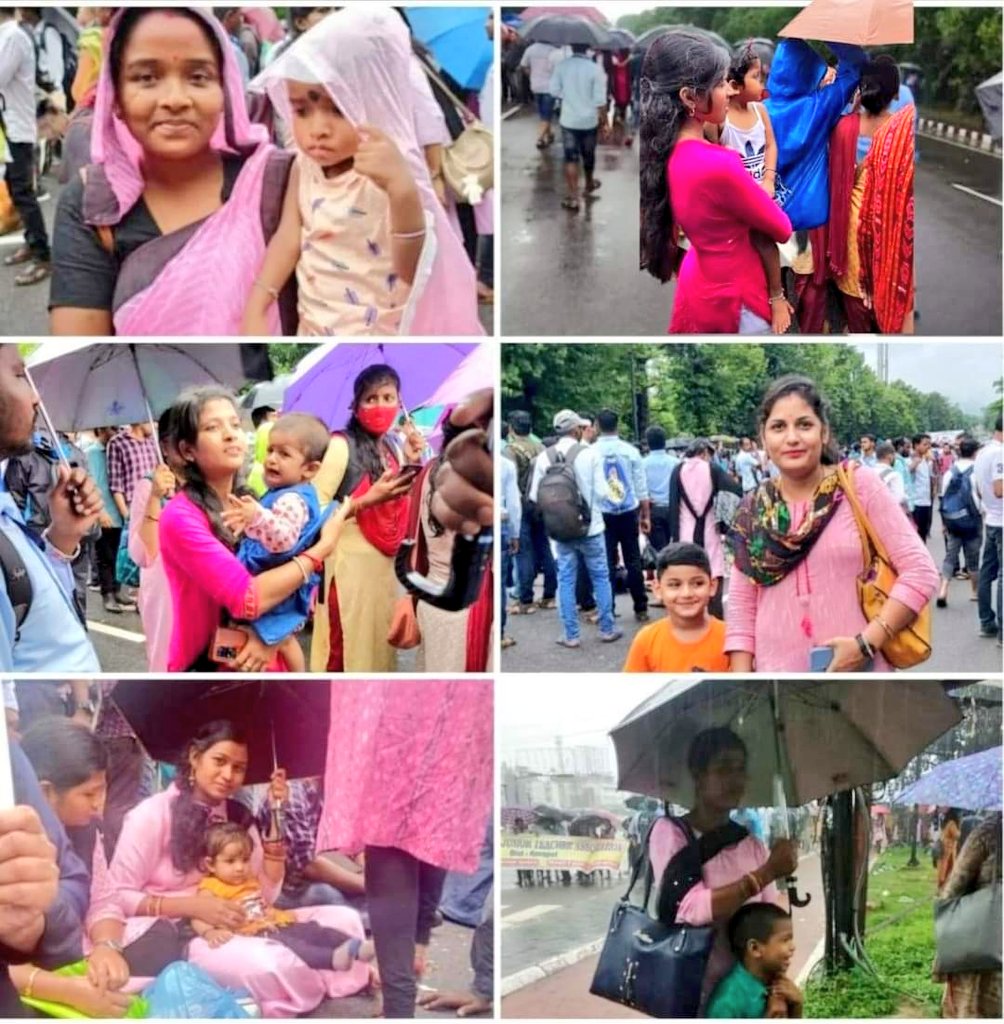 OGCEA_KDP's tweet photo. ରାଜଧାନୀ ରାଜ ରାସ୍ତାରେ ବର୍ଷାରେ ଭିଜୁଛି ମାଆ।
ମାଆ କୋଳରେ କୋମଳ ମତି ଶିଶୁ!
ଶିଶୁର ଭବିଷ୍ୟତ ପାଇଁ ଆନ୍ଦୋଳନ ରତ ମାଆ।
ଦୁଃଖ ବୁଝିବେ କି ସରକାର?
କେବେ ଉଚ୍ଛେଦ ହେବ ଏହି କୁତ୍ସିତ ଚୁକ୍ତିଭିତ୍ତିକ ନିଯୁକ୍ତି ପ୍ରଥା?
#AbolishOdishaContractualRule
#Count6YearsInServicePeriod
@CMO_Odisha @MoSarkar5T @OGCEA https://t.co/aC5cbLmkQT