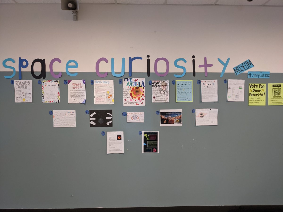 youdidascience's tweet photo. Honors Earth/Environmental Science students made some beautiful info-art about outer space. If you're at the high school, come take a peek and vote for the most creative, the most informative, and the most effort.

*Displayed near the 3300 Hall

#StayCurious #wearewatauga https://t.co/atvhkIeCJd