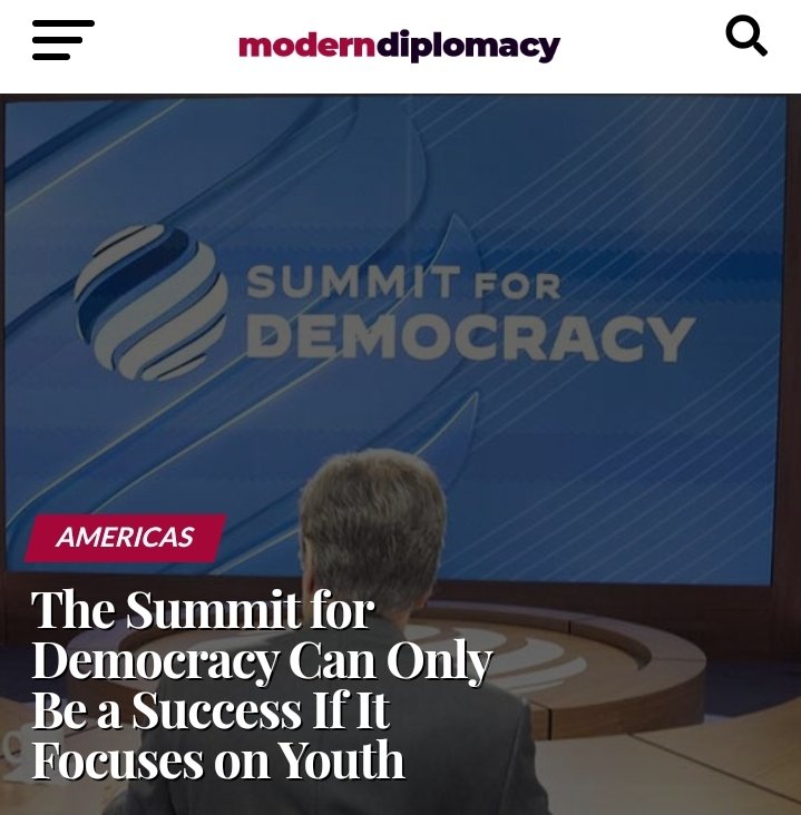 The #Summit4democracy can only be a success if it focuses on #youth- @AccountLab's piece in @MDiplomacyWORLD with @IRIglobal and @save_children today: moderndiplomacy.eu/2022/09/14/the…