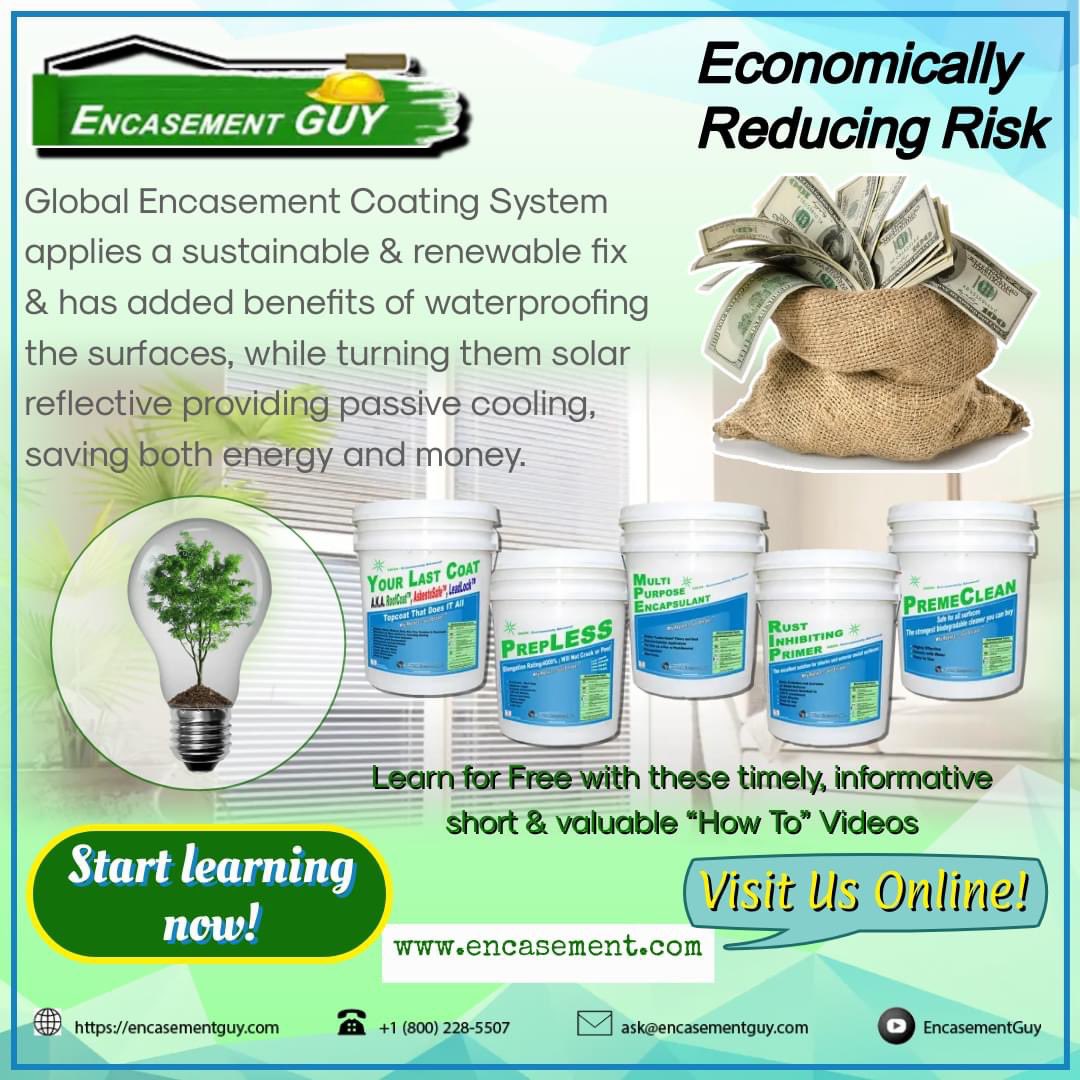 greenencasement's tweet photo. Learn how to simply & sane fix to easily encase those materials with #GreenCoating #encasement system. FREE on-line No Charge for Great resources! #SolarReflective #Waterproof #EncasementGuy Quickly Learn how to: https://t.co/H6W7G6a777 View Us Also: https://t.co/4vM8kZTqvv https://t.co/nv3Pd1wqnu