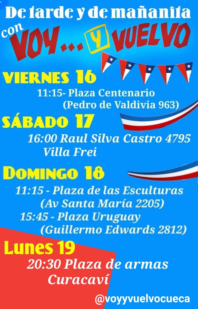 vyvcueca's tweet photo. Fehcas actualizadas, nos vemos, lleve pañuelo ! https://t.co/sHjx4Rnshd