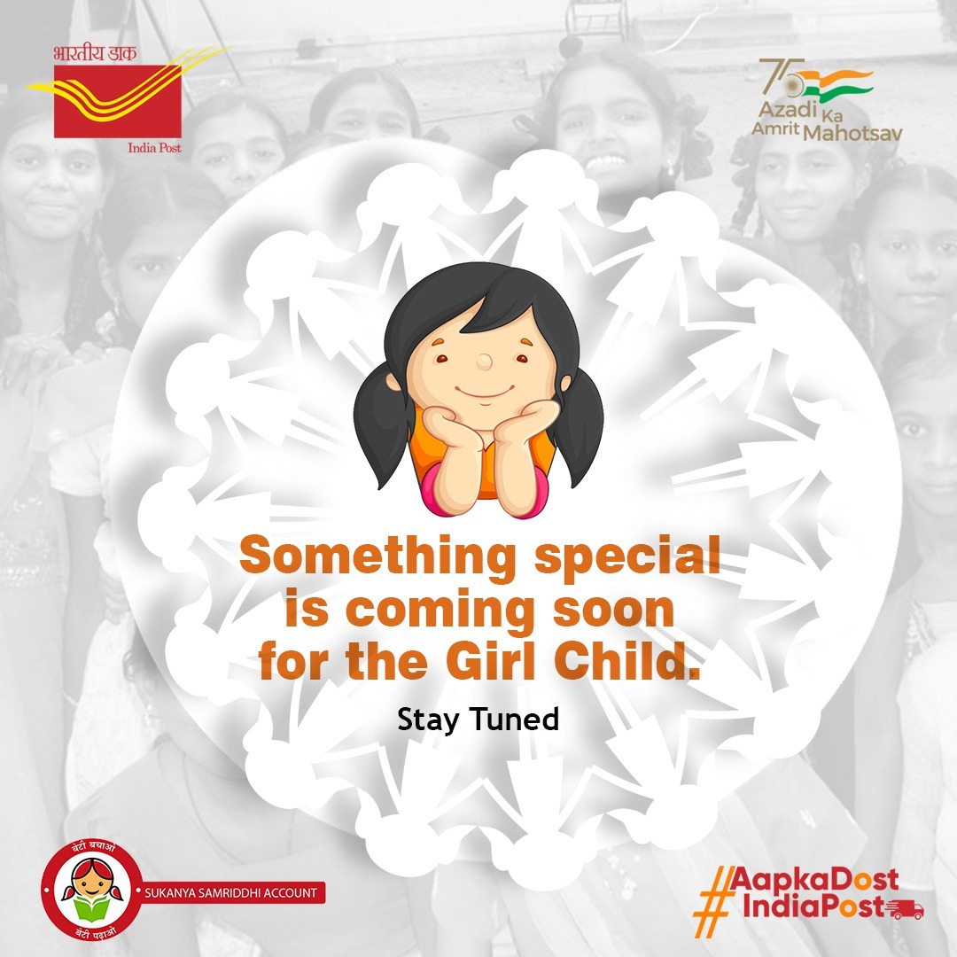 IndiaPostOffice's tweet photo. भारतीय डाक बालिकाओं के लिए जल्द ही कुछ खास ला रहा है, अधिक जानकारी के लिए जुड़े रहें।

Something special is coming soon, for the girl child by India Post. For more information stay tuned.

#AapkaDostIndiaPost https://t.co/DU1AlSusWP