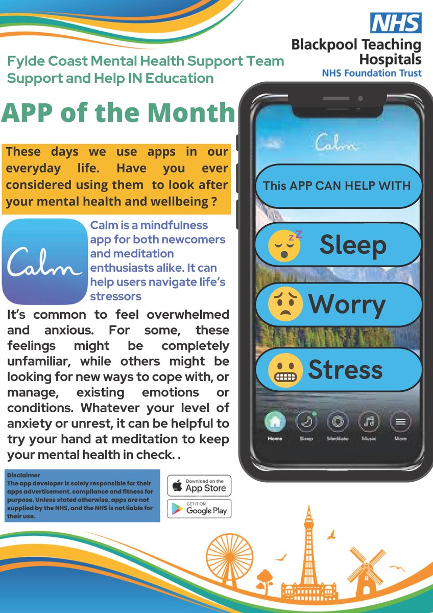 App of the Month from the NHS is Calm, available for both Apple and Android devices. calm.com <a href="/calm/">Calm</a> <a href="/KindnessCoach_/">John Magee 🇬🇧UK Kindness Schools' Ambassador</a> <a href="/AspirePshe/">PSHE Blackpool Aspire Academy</a> <a href="/FCATrust/">FCAT</a>