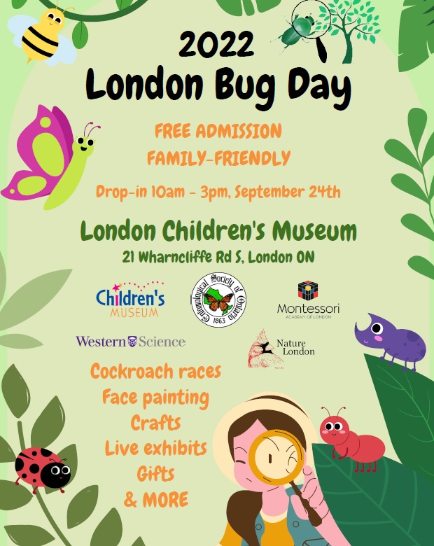 We are thrilled to BEE a supporter of London Bug Day on Sept. 24 at <a href="/ldnchildmuseum/">London Children's Museum</a>! @westernuscience @entsocont #ldnont #ldnontario #science #bugs