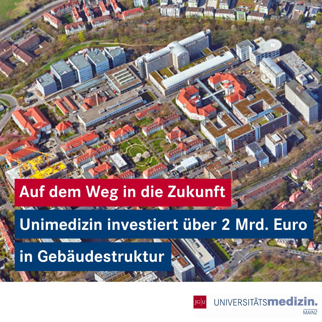 Auf dem Weg in die Zukunft: Mit Investitionen von 2 Mrd. Euro in die Gebäudestruktur macht die Unimedizin Mainz einen entscheidenden Schritt hin zu einer der besten Kliniken Europas. Alle Infos zum Bau-Masterplan in der aktuellen PM: 

unimedizin-mainz.de/presse/pressem…

#RLP #Mainz