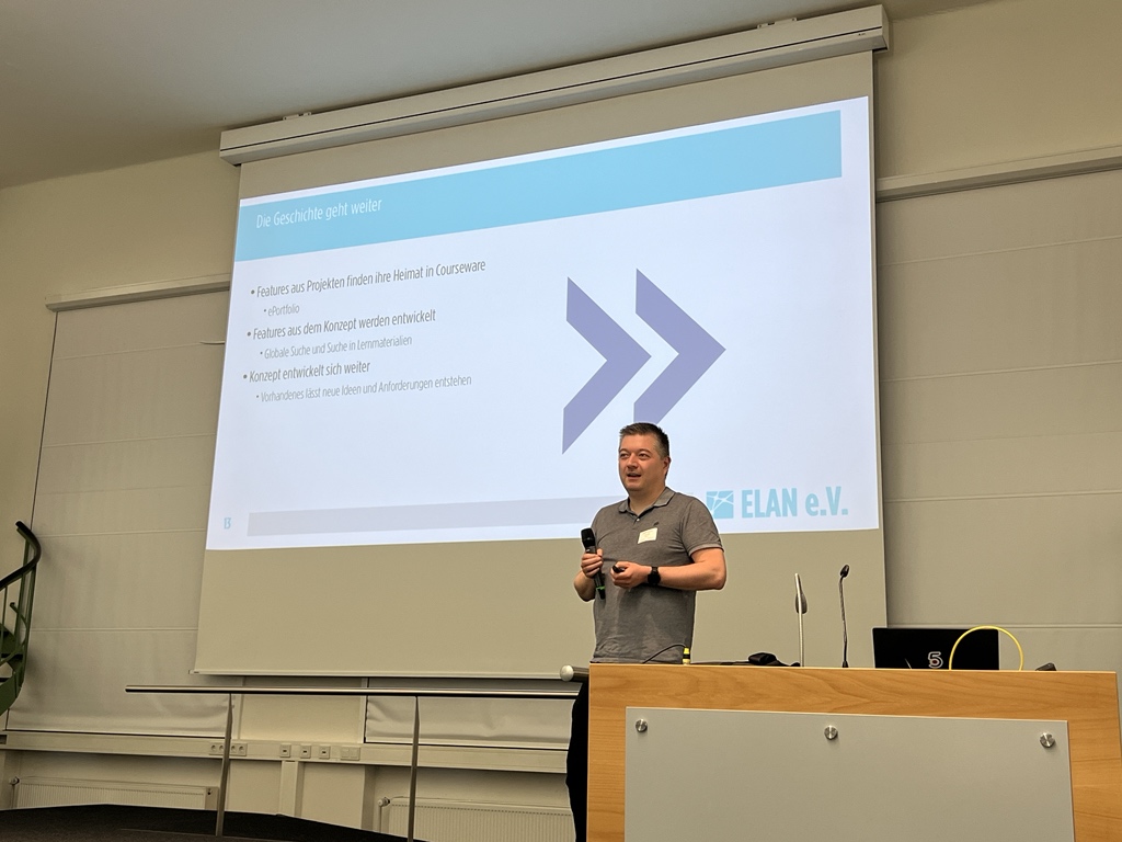 StudIP_News's tweet photo. Next Level Lerninhalte in Courseware, präsentiert von Ron Lucke #StudIP22 https://t.co/4lqnFTbrx9