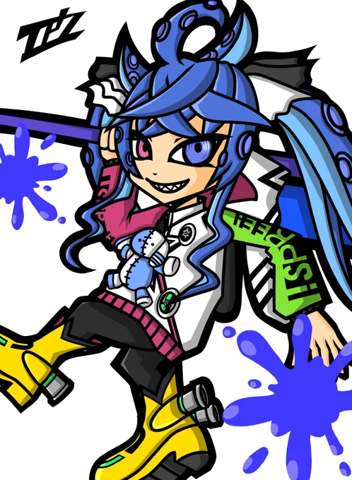 思い付いて描いたら意外としっくり来たタコターボです#スプラトゥーン3 #ウマ娘 