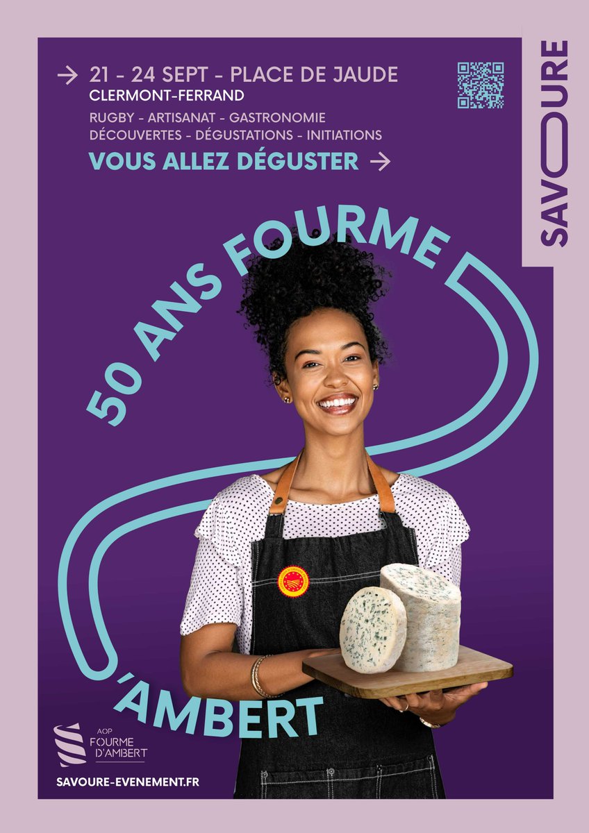 FromagesAOPAuv's tweet photo. 🥳La #Fourmeambert célébrera les 50 ans de son #AOP à l'occasion d'une grande fête place de Jaude, du 21 au 24 septembre ! Dégustations, démonstrations, conférences, pique-niques...
Découvrez tout le programme de #savoure2022 👇
https://t.co/txFSvPfpac https://t.co/psFJJZXgwQ
