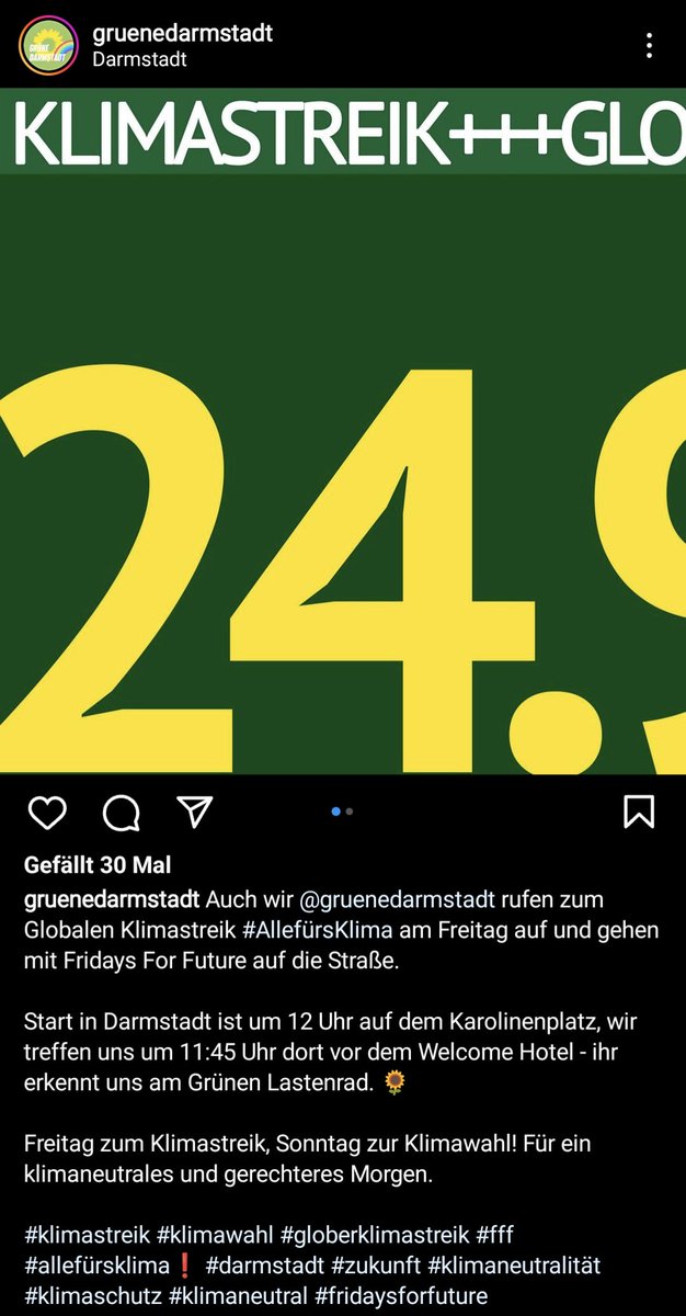 FFFDarmstadt's tweet photo. Es ist schon bezeichnend, dass der einzige globale Klimastreik, zu dem die Darmstädter Grünen bis jetzt aufgerufen haben, der 24.9.21 war - also der Streik kurz vor den Bundestagswahlen. 

Für Klimagerechtigkeit demonstrieren also nur, wenn es der eigenen Profilierung hilft... https://t.co/W1XKpRst2A