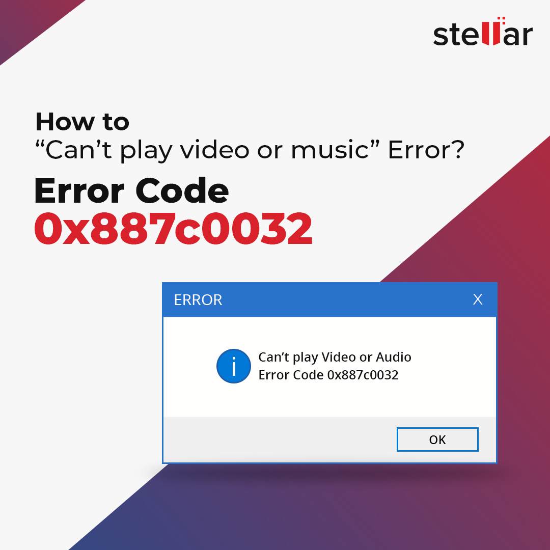 stellarinfo's tweet photo. Have you come across an #errorcode 0x887c0032?
It appear mostly when you use a native #Windows application to play audios or videos.
https://t.co/5HW3O3j9Nj Read on to find smart ways to fix this error without data loss.
#videoerror #audioerror #dataloss #datarecovery https://t.co/dtKdsvNYwc