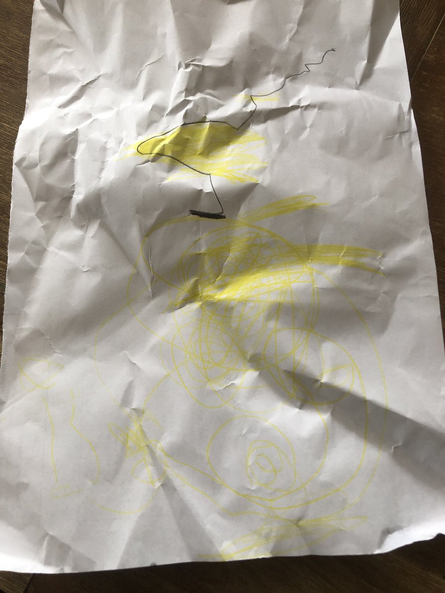 Kirschkaefer's tweet photo. Der Vierjährige hat mir den ganzen Rückweg vom Kindergarten von dem großartigen Bild erzählt, das er uns gemalt hat. Super gut ist es geworden und ich muss es daheim sofort ansehen. 
Stolzes Kind: „Guck! Ganz viel Pipi!🤩“ 
#LebenMitKind https://t.co/epF03zzuXo