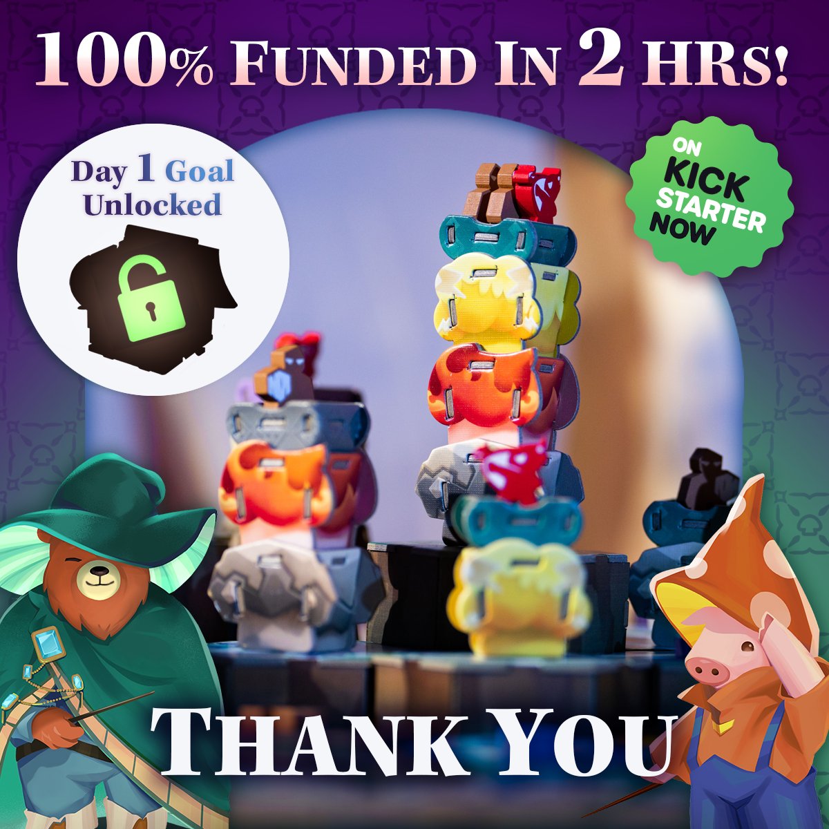 headblownhk's tweet photo. Dear Sorcerers, we've received lots of support from you and we are so excited to announce that Mushroom Sorcerer is 100% FUNDED in 2 HOURS! Thanks again and we will keep you updated with the daily stretch goals on the campaign page.😆😆
https://t.co/OeCQHd7eqW
#boardgames #bgg https://t.co/vznuMRMOwM