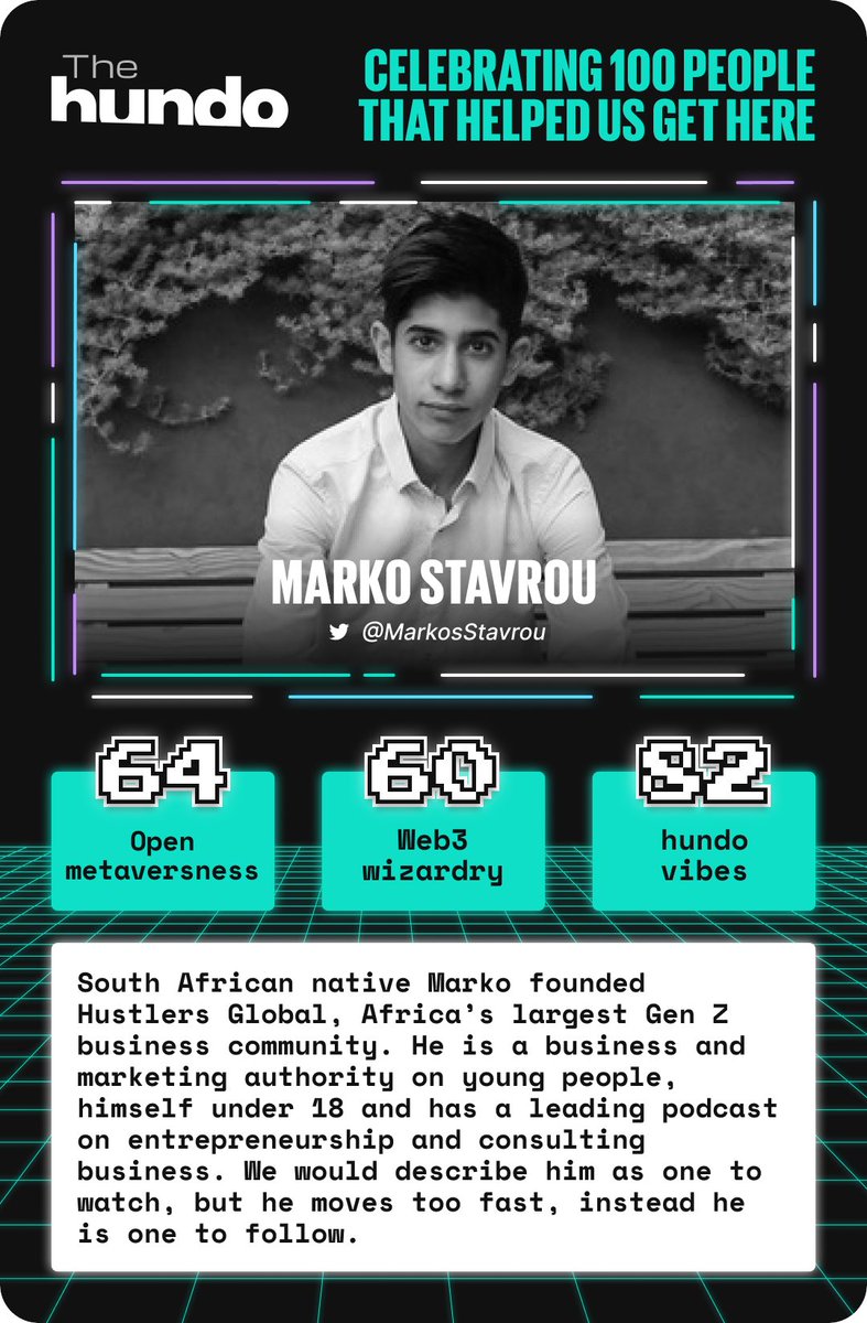 hundo_xyz's tweet photo. 🔥56 days till #CareerCon22🔥

Today's #hundo100 goes to @MarkosStavrou, founder of Hustlers Global. We look forward to working with you and the team for CareerCon.

Sign up for CareerCon  - https://t.co/9hj0QjCbxs 

Full post - https://t.co/8SJvJ0Kmqx https://t.co/BnX0rumwDN