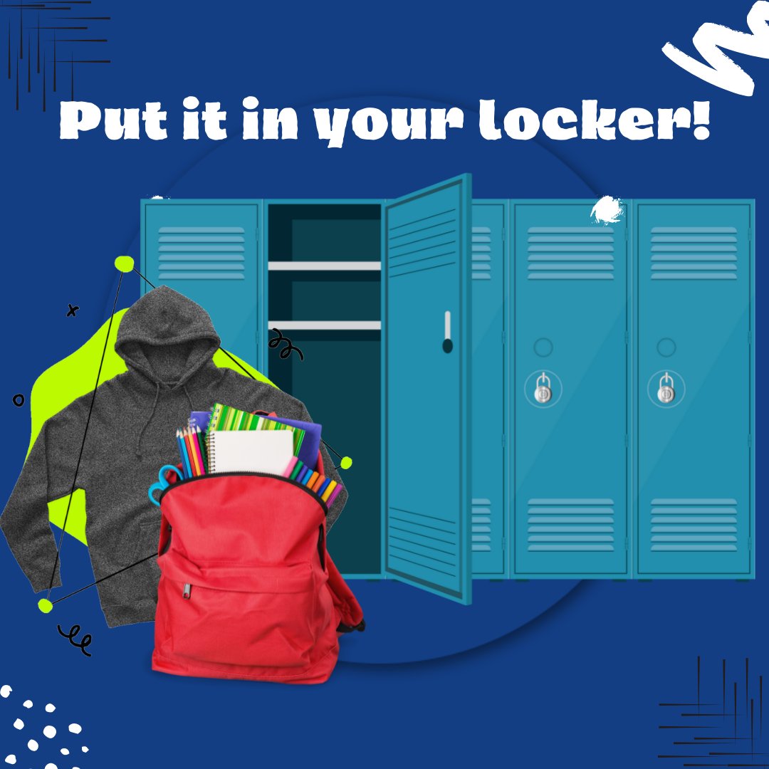 Just a reminder: all bags, jackets and personal belongings not needed for class should be put in your locker.
