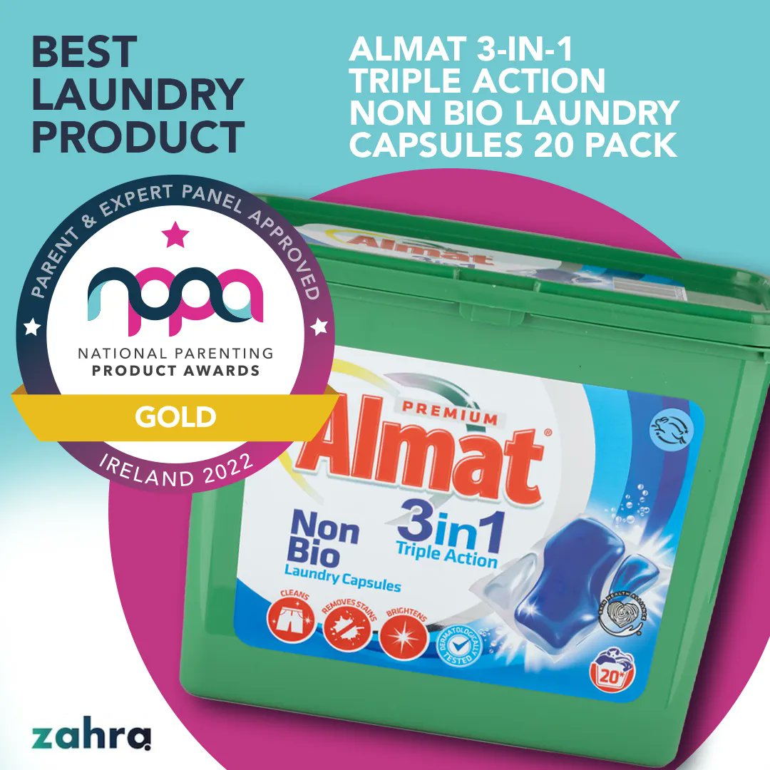 The #NPPA2022 gold winner of the Best Laundry Product is Almat 3-in-1 Triple Action Non Bio Laundry Capsules  @aldi_ireland