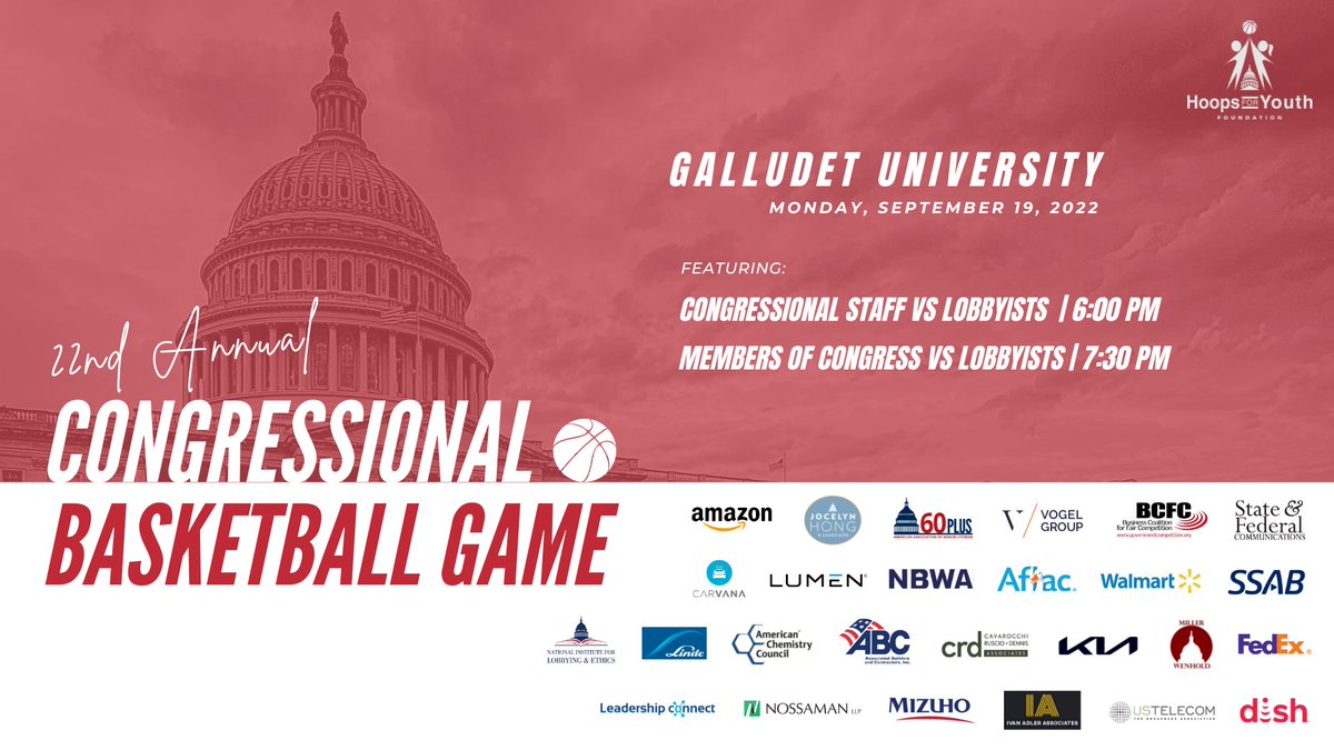 🏀 Join us at the Congressional Basketball Game to support your fellow lobbyists on Sept 19!  

🍻 Grab a drink with us at the NILE NexGen tent in the KIA Lounge 

View Rosters here: ow.ly/zkX850KJ46K