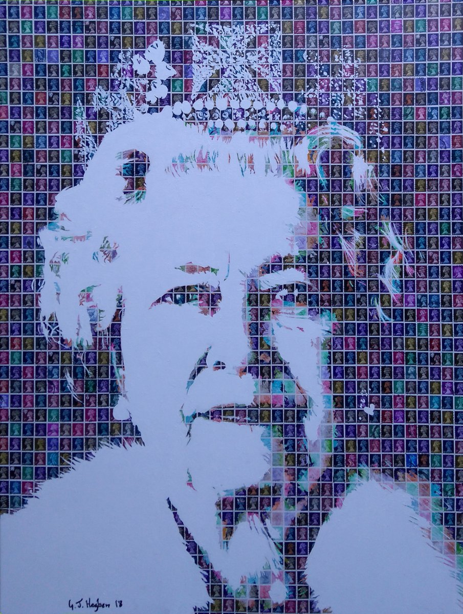 We shall close on Mon 19 Sep to pay respects for Her Majesty The Queen's funeral. We will reopen on Wed 21st 11am-4pm and Thur &amp; Fri (appointment only), Sat &amp; Sun 11am-4pm. We leave you with this image as depicted by our exhibiting artist Gary Hogben.
#GodSaveTheKing