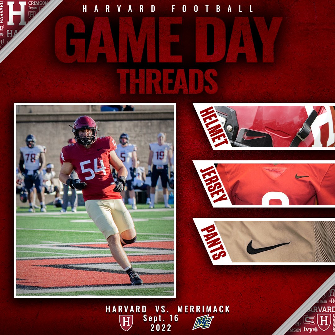 Shine bright under Friday Night Lights Game 1 Threads Helmet:🔴 Jersey:🔴 Pants:🟡 #GoCrimson #CrushMerrimack