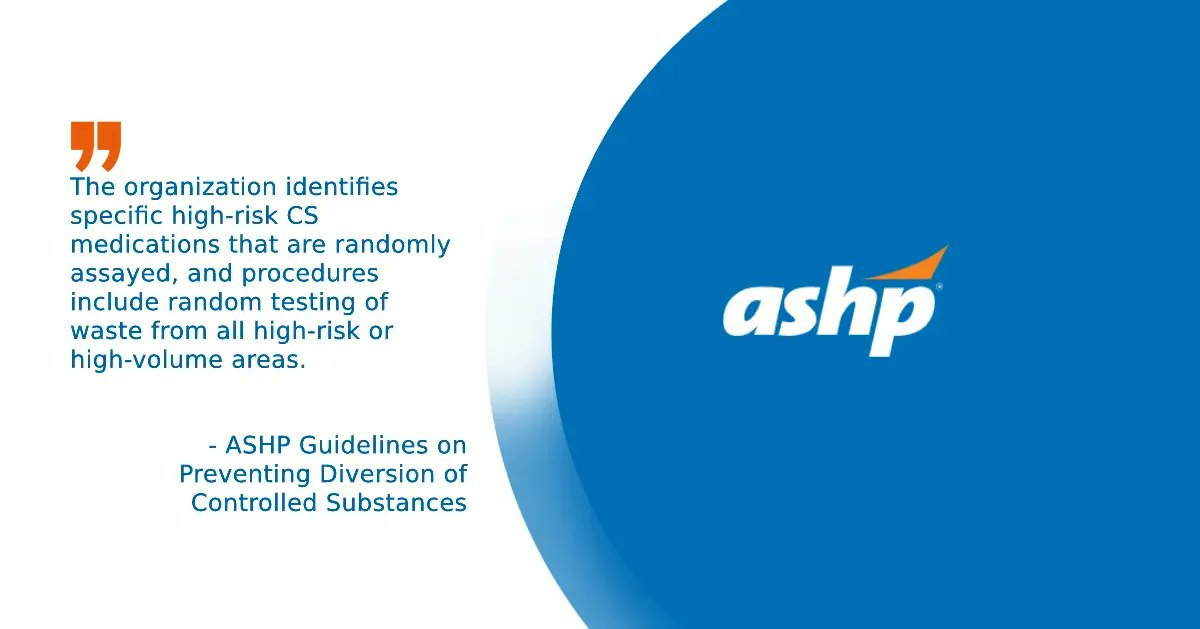 Pharmacolog_com's tweet photo. Surveillance processes recommended by #ASHP should be interdisciplinary and touch all aspects of the #ControlledSubstance management system, including random testing of waste from all high-risk or high-volume areas.
https://t.co/S5B0r9tNM3
#wastelog #drugdiversion #opioids https://t.co/PFeMCD2wpG