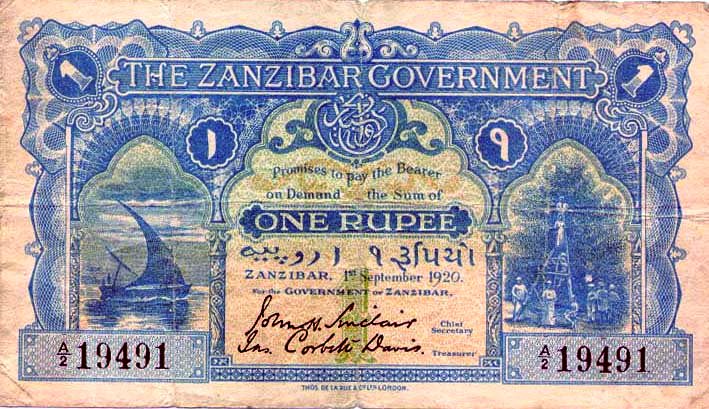 102 years old 1 Rupee currency note of #Zanzibar. 1 Rupee is written in the Gujarati language proves Gujaratis' importance in trade of Zanzibar in East Africa.