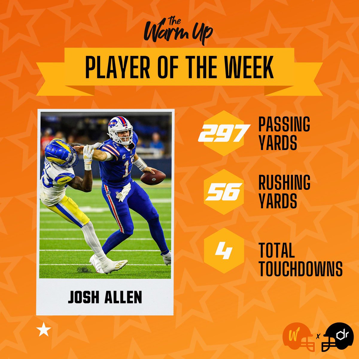 DesignatedRpt's tweet photo. A lot of dogs did dog things in the #NFL’s week 1, but these are @PizzaBreff’s standouts:

♨️ @PatrickMahomes 
♨️ @JJettas2 
♨️ @saquon 
♨️ @JoshAllenQB https://t.co/dGCuKzQHRU