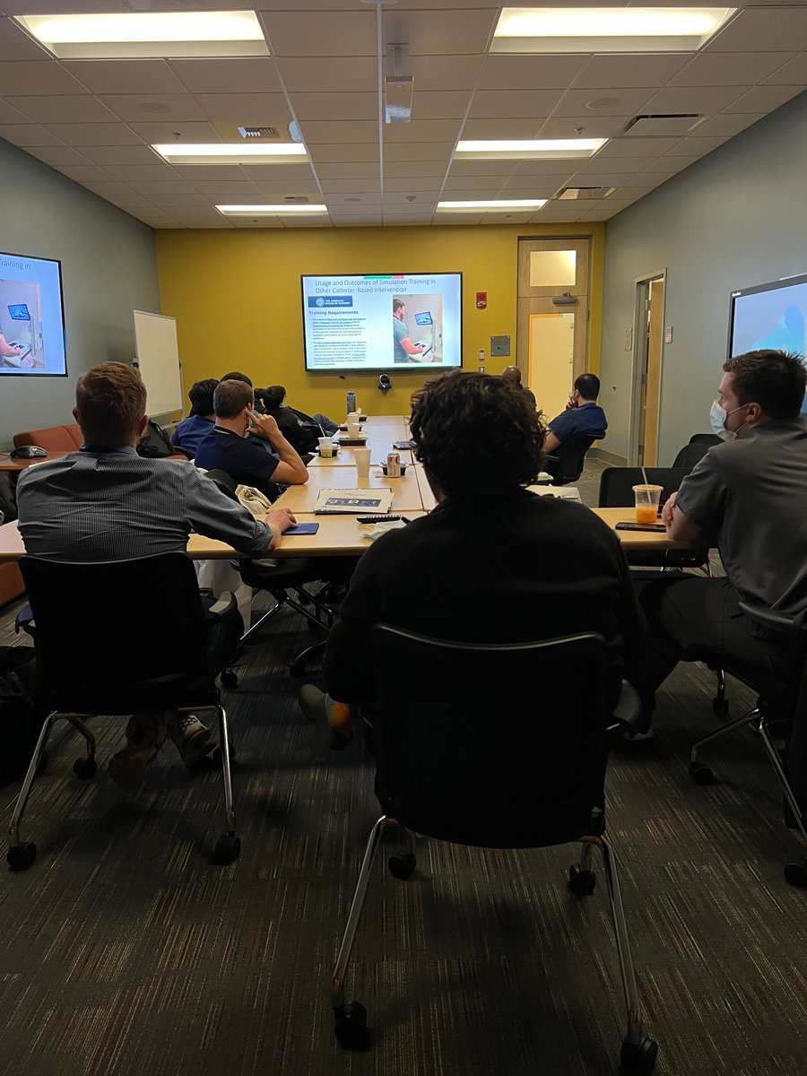 Drs. Alex Newbury and Christopher Ebner present articles on simulation-based approach for image guided procedures, mentored by Dr. George Watts. #radiology #teachinghospital #umasschan