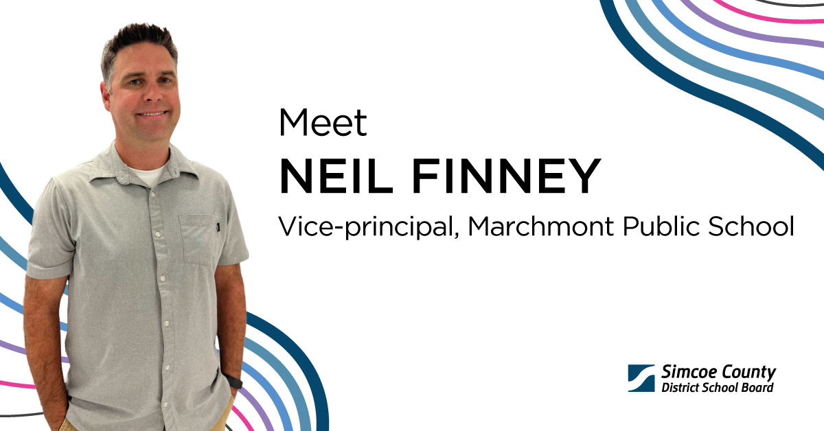 This month we’re introducing new superintendents and administrators to the #SCDSBCommunity. Please join us in welcoming:

𝗡𝗲𝗶𝗹 𝗙𝗶𝗻𝗻𝗲𝘆, 𝗩𝗶𝗰𝗲-𝗽𝗿𝗶𝗻𝗰𝗶𝗽𝗮𝗹
📍 Marchmont Public School

Follow along as we continue to share throughout September!