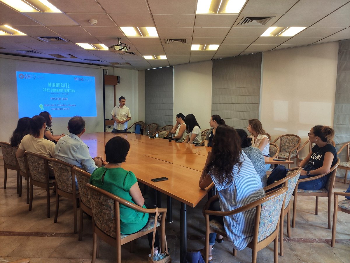 orly_segev's tweet photo. We were pleased to announce the awardees of the #Minducate #Master’s #Student Award as part of the 2022 Summary Meeting.
#1: @MayaKadushin
#2: Hadija Satel
#3: Goren Dayan and Benjamin Flickstein
Congrats!
Deadline for 2023 PhD's applications: 1.10.22.
https://t.co/lXWekRdOSg https://t.co/wnjFI2msCu