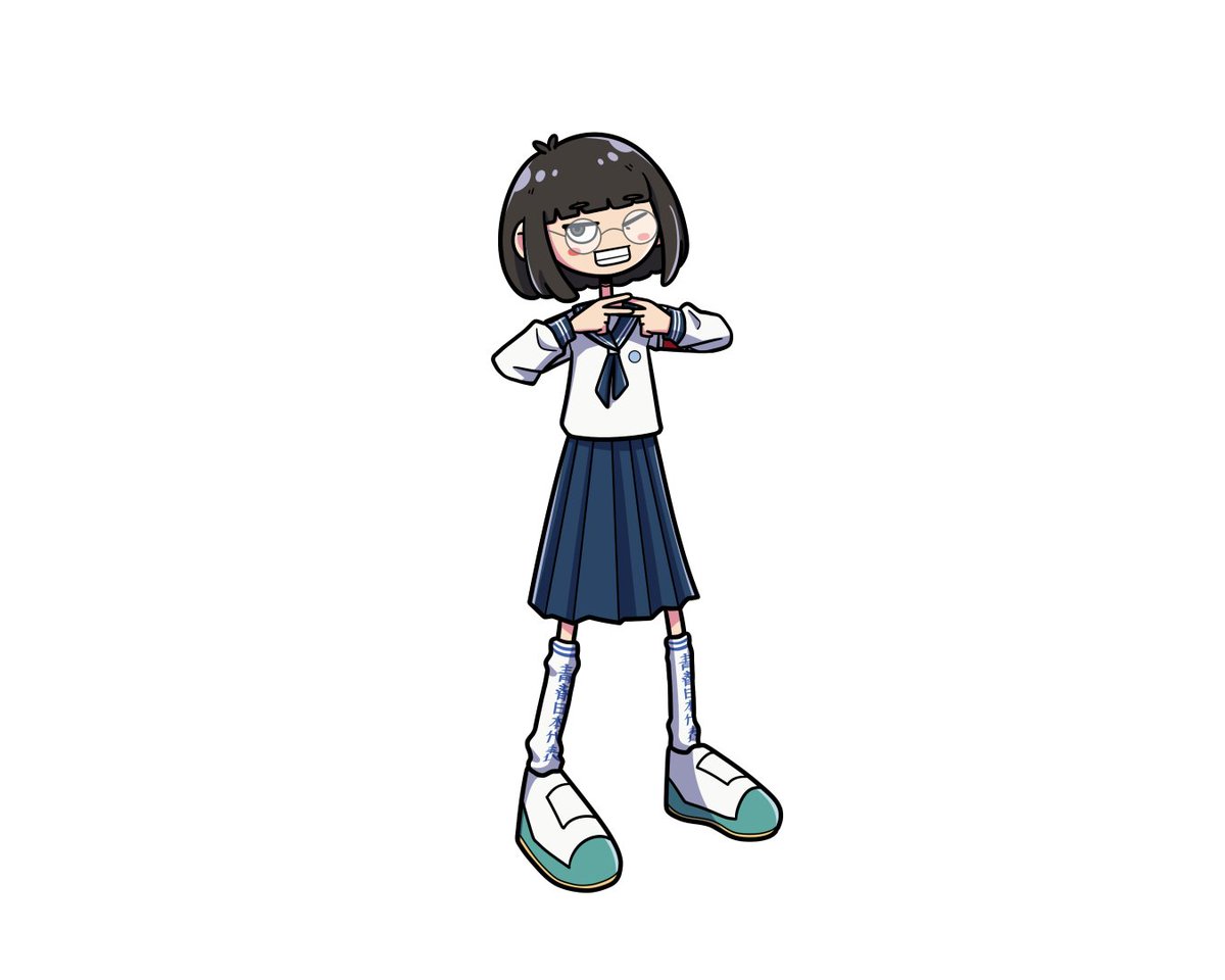 1girl solo skirt long hair black hair school uniform armband  illustration images