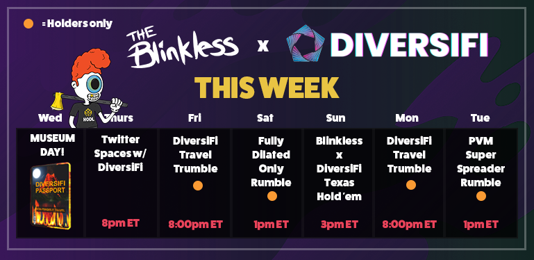 Excited to announce this @DiversiFibsc x <a href="/theblinkless/">The Blinkless</a> Museum piece collab, now minting our Friendship Passport! Pop into our Discords to learn more about what's happening this week!

The Blinkless Discord: discord.gg/EVUET3TqYk
DiversiFi Discord: discord.com/invite/4yPSApd…

#NFTS