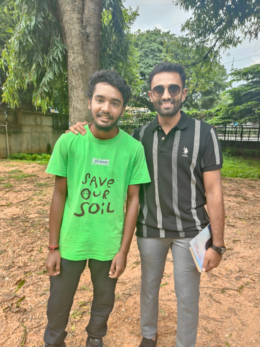 soilsahiljha's tweet photo. Magical legspinner (cricket)

Shreyas Gopal @ShreyasGopal19 

Glad to meet and discuss with him about #SaveSoil movement for which I am out of home since a very long time.

Will be trying to meet the whole #IndianCricketTeam to get support for this emergency situation
@BCCI @ICC https://t.co/w9fHk87QSm