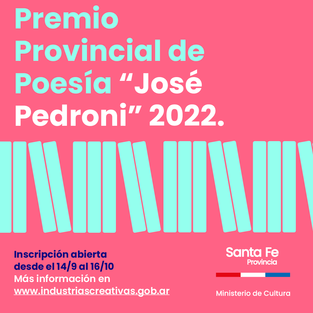 ind_creativassf's tweet photo. 𝗔𝗯𝗿𝗲 𝗹𝗮 𝗰𝗼𝗻𝘃𝗼𝗰𝗮𝘁𝗼𝗿𝗶𝗮 al PREMIO PROVINCIAL DE POESÍA JOSÉ PEDRONI

@CulturadSantaFe lanza una nueva edición del certamen, que destinará en total 7⃣5⃣0⃣ mil pesos.

Inscripción 𝗵𝗮𝘀𝘁𝗮 𝗲𝗹 𝟭𝟲 𝗱𝗲 𝗼𝗰𝘁𝘂𝗯𝗿𝗲, 
🔗Link al formulario https://t.co/exac8zegAV https://t.co/x5eh3LW57I