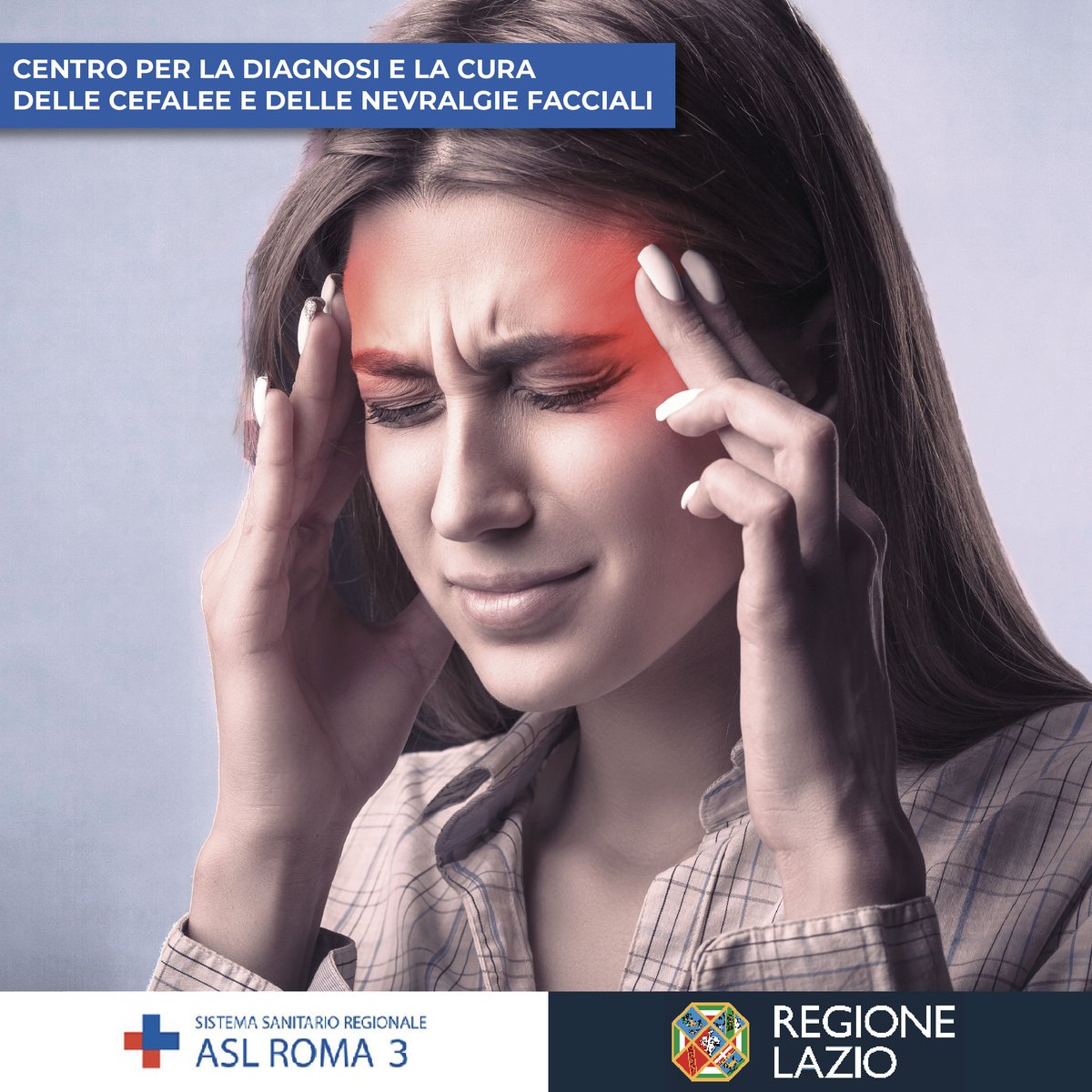 Asl Roma 3 (@aslrm3) on Twitter photo La cefalea, o mal di testa, è un disturbo molto diffuso.
In ASL Roma 3 è presente un centro per la diagnosi e la cura delle cefalee e delle nevralgie facciali.
Leggi di più su: aslroma3.it/centro-per-la-…
<a href="/SaluteLazio/">Salute Lazio</a> <a href="/AlessioDAmato_/">Alessio D'Amato</a> La cefalea, o mal di testa, è un disturbo molto diffuso.
In ASL Roma 3 è presente un centro per la diagnosi e la cura delle cefalee e delle nevralgie facciali.
Leggi di più su: aslroma3.it/centro-per-la-…
<a href="/SaluteLazio/">Salute Lazio</a> <a href="/AlessioDAmato_/">Alessio D'Amato</a>