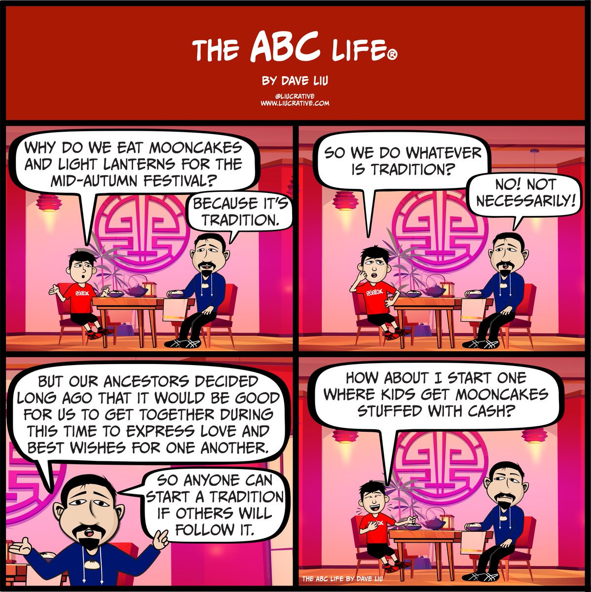 liucrative's tweet photo. What your kid learns when you explain the traditions behind the Mid-Autumn Festival...
#traditions #midautumnfestival #mooncake #mooncakefestival #midautumn #moonfestival #moon #autumn #TheABCLife #AmericanBornChinese #family #cartoons #comics #cartoons #parenthood #family https://t.co/5b2yX5PTF6